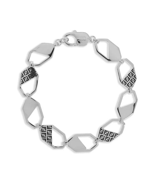 Pulsera Hexagon Fendi de hombre de color Metallic
