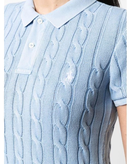 Polo Ralph Lauren Cable-knit Mini Dress in Blue | Lyst