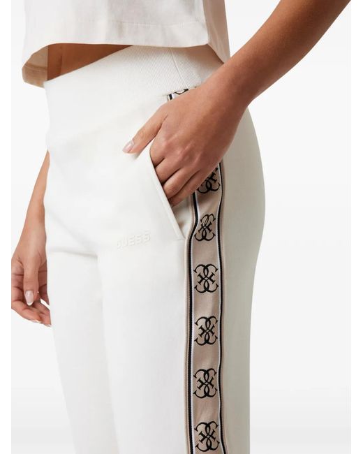 Guess White Logo-Tape Track Pants