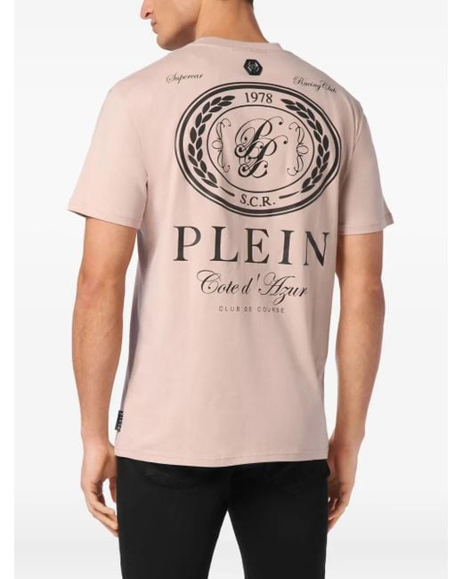 T-Shirt Club The Course di Philipp Plein in Pink da Uomo