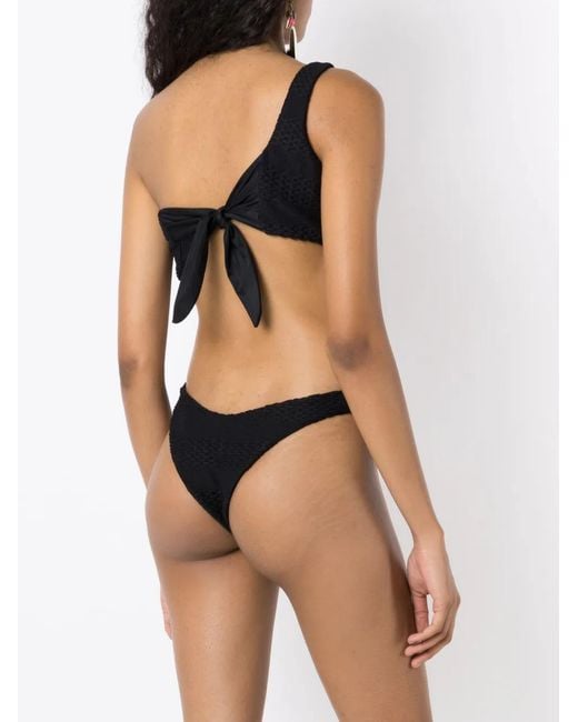 Amir Slama Black Cut-Out One-Shoulder Swimsuit