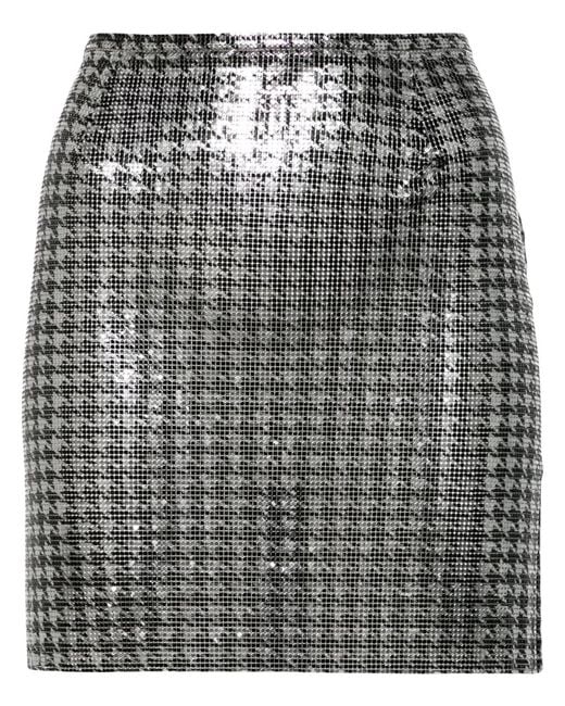 Rabanne Gray Houndstooth Mini Skirt