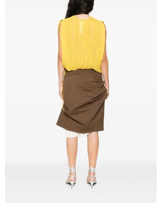 Haut Sans Manches À Design Plissé Blumarine en coloris Yellow