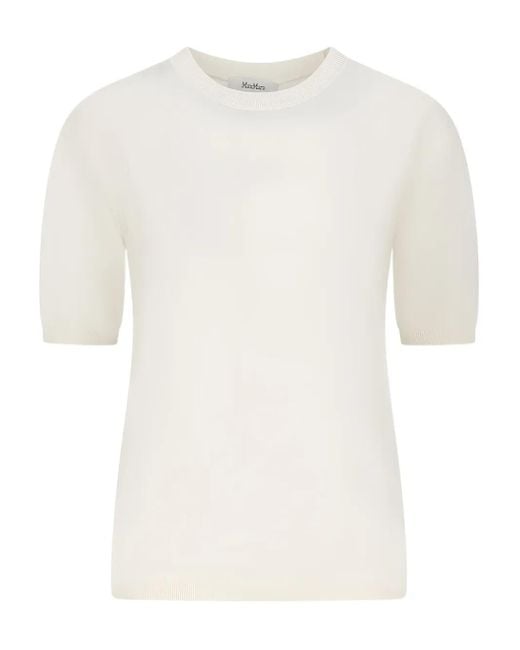 Max Mara White Gerico Short-Sleeve Top