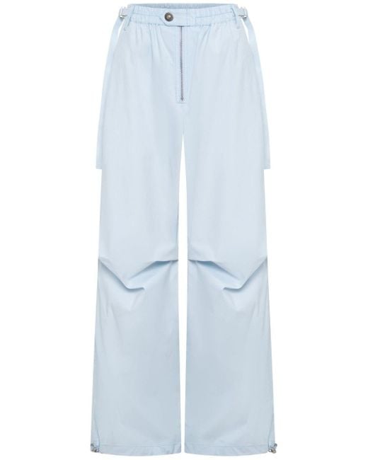 Dion Lee Blue Flight Panelled Straight-leg Trousers