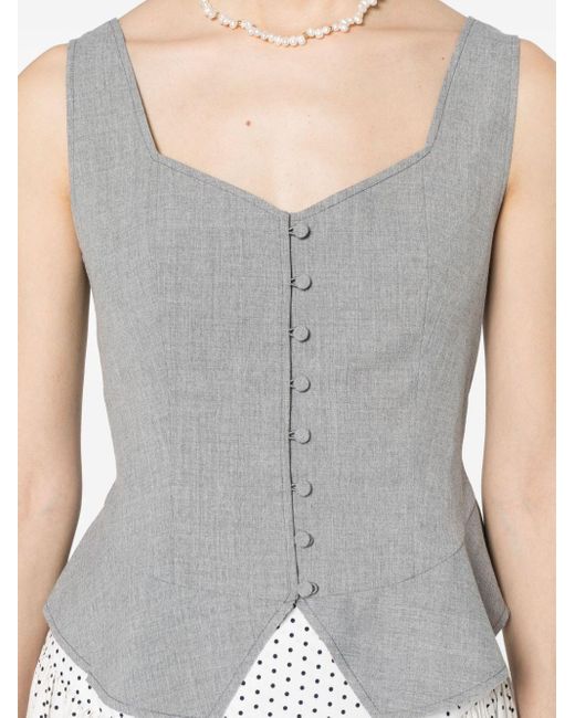 Bimba Y Lola Gray Mélange-effect Buttoned Vest