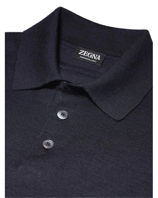 Zegna Blue Cashseta Polo Shirt for men