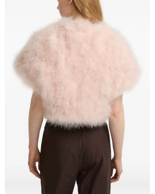 Yves Salomon Pink Hook-And-Eye-Fastening Jacket