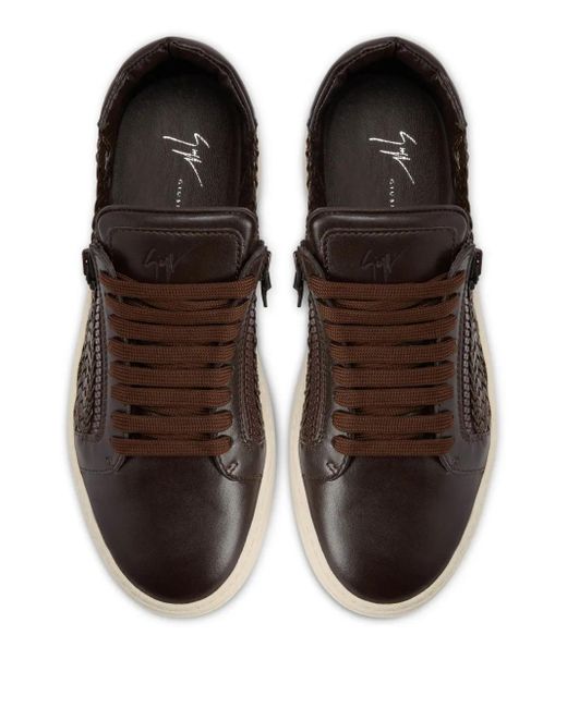 Giuseppe Zanotti Brown Interwoven Sneakers for men