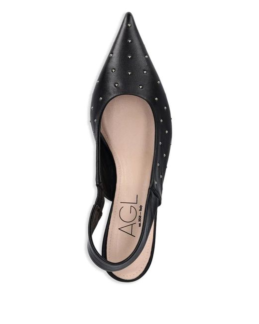Agl Attilio Giusti Leombruni Black 45Mm Micro-Stud Embellished Pumps