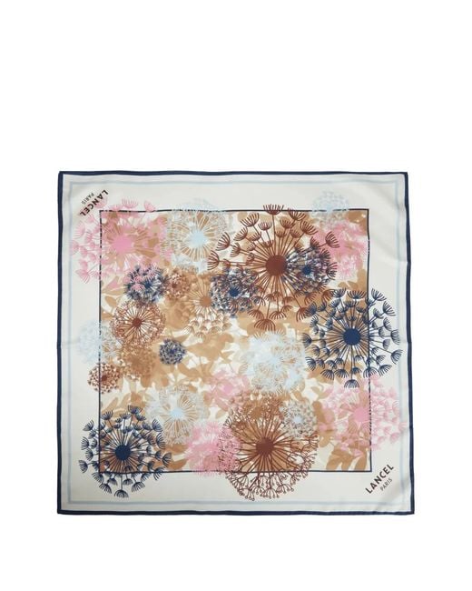 Lancel Gray Feux D'Artifice Mofif Scarf