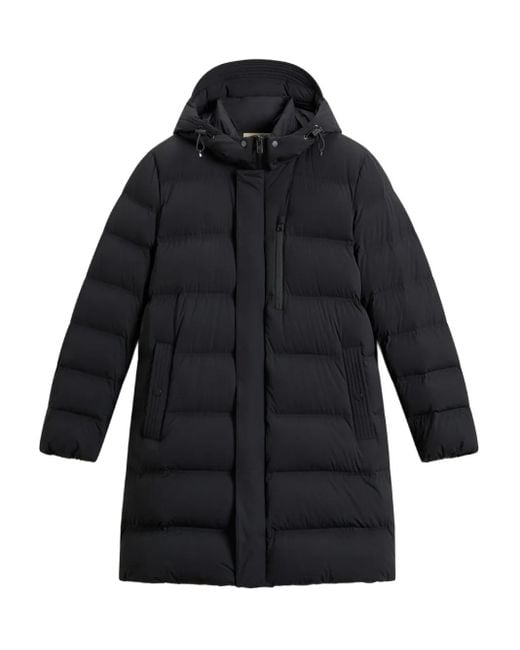 Woolrich Matt Steppmantel mit Kapuze in Black für Herren