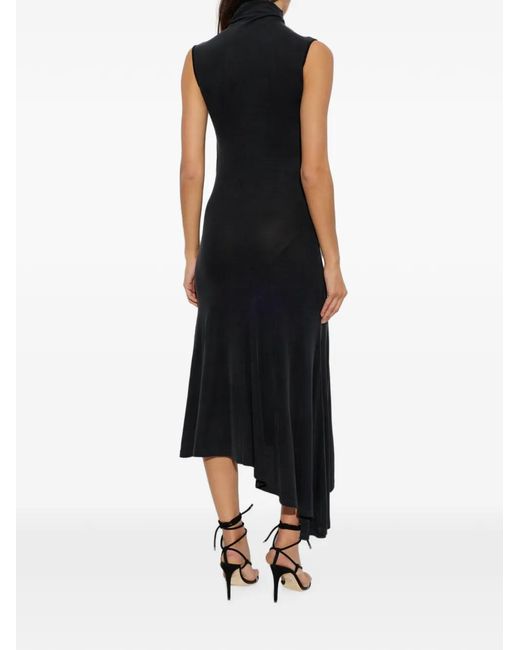 Off-White c/o Virgil Abloh Black Asymmetrical Turtleneck Midi Dress