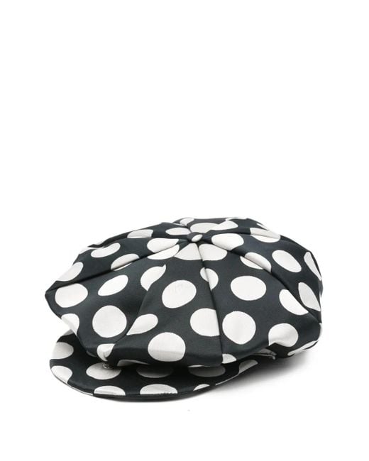 Charles Jeffrey Black Patterned Baker Boy Hat
