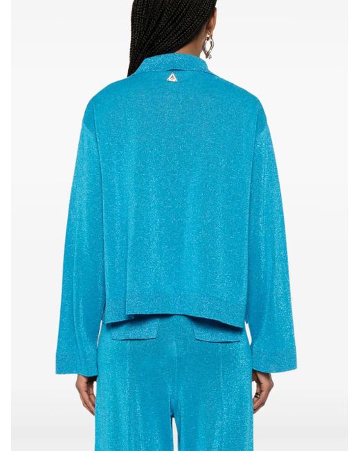 Akep Blouse Met Lurex-Detail in het Blue