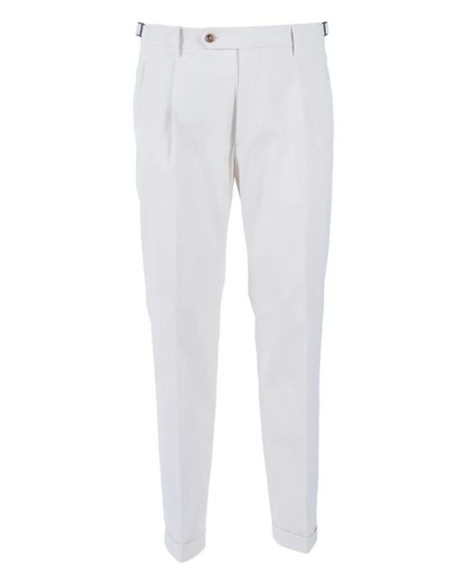 Berwich Broek Met Geplooide Details En Toelopende Pijpen in het White voor heren