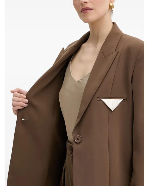 ARMANI EXCHANGE Brown Peak-Lapel Single-Breasted Blazer