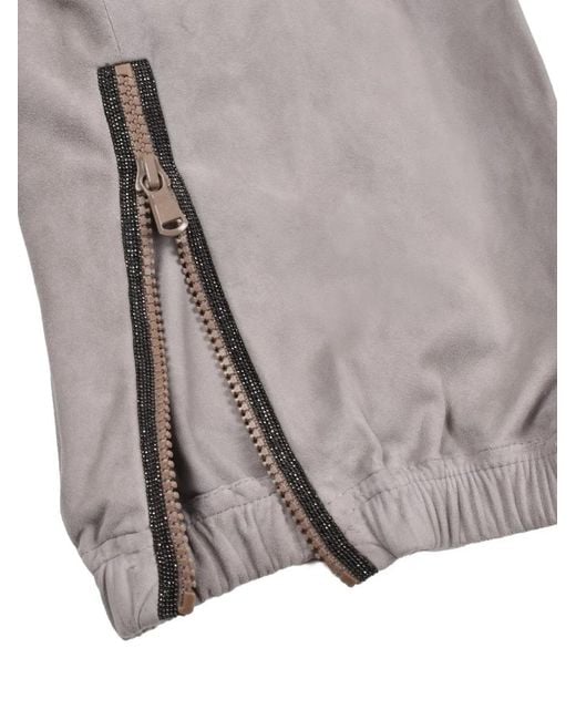 Brunello Cucinelli Gray Seam-Detail Trousers