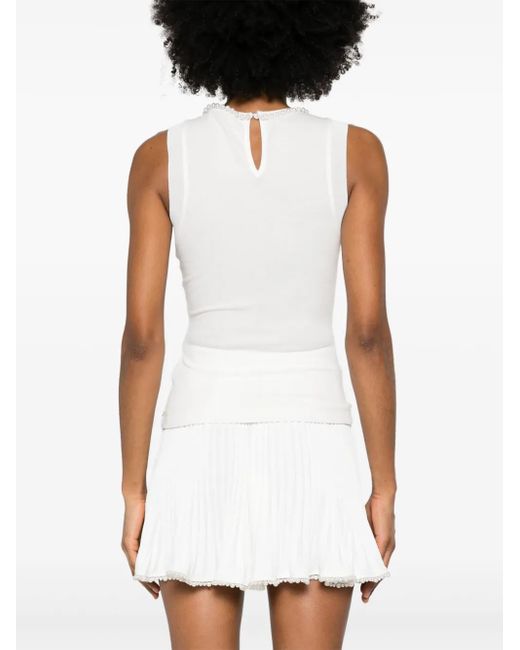 Nissa パールディテール タンクトップ White