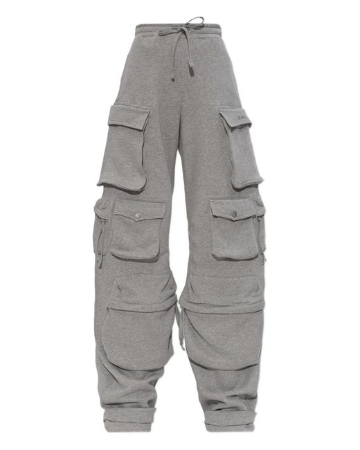 The Attico Gray Cargo-Pockets Trousers