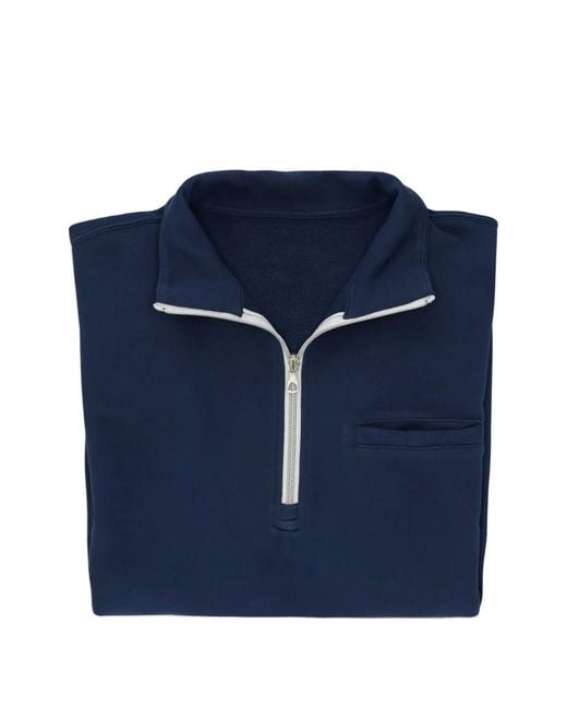 Fortela Blue Princeton Quarter-Zip Sweatshirt for men