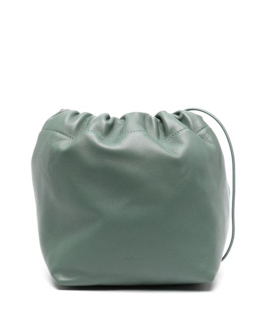 Jil Sander Green Dumpling Leather Bucket Bag