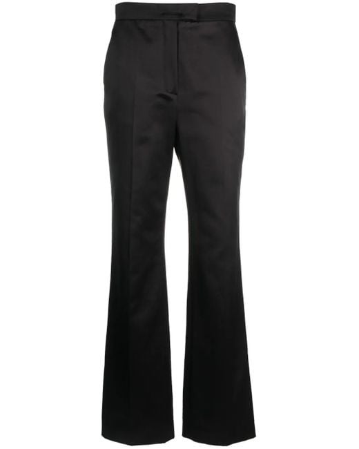Fendi Black Bootcut Satin Trousers