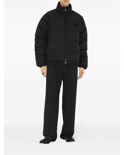 Burberry Black Reversible Check Puffer Jacket for men