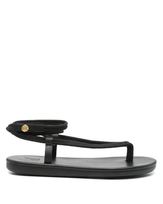 Ancient Greek Sandals Black Ormi Sandals