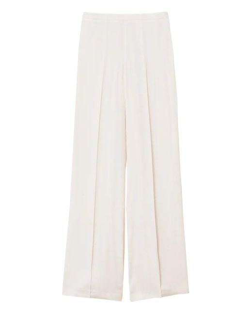 Twinset White Satin Palazzo Trousers