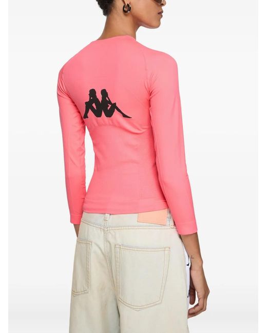 Acne Pink X Kappa Logo T-Shirt