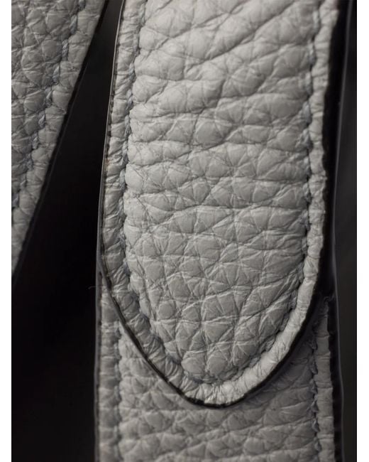 Prada Gray Small Leather Tote Bag