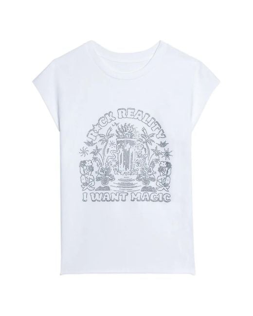 Zadig & Voltaire White Cloe Crew-Neck T-Shirt