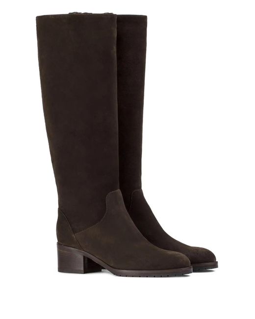 Doucal's Black Block-Heel Suede Boots