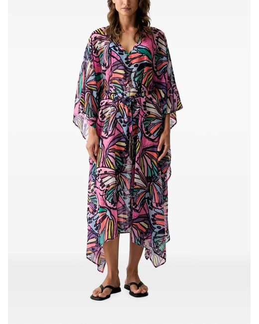 Kurt Geiger Red Caftan À Imprimé Graphique