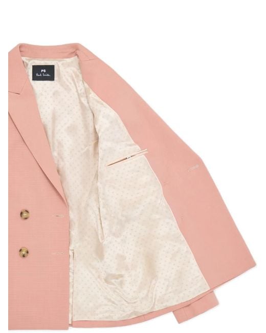 Paul Smith Pink Button Double-Breasted Blazer