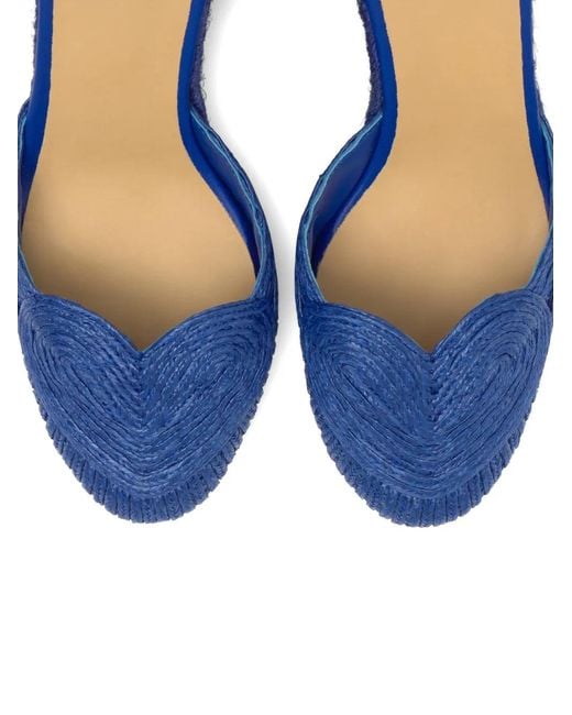 Castaner Blue Cacia Heart-Motif Wedge Espadrilles