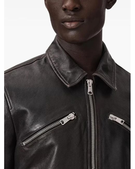 AllSaints Black Verdi Leather Jacket for men