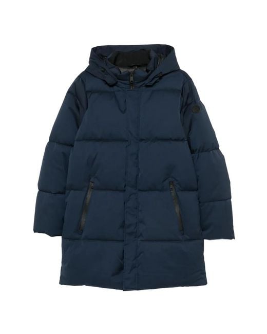 SERGIO MORETTI FIRENZE Blue Logo-Patch Padded Jacket for men