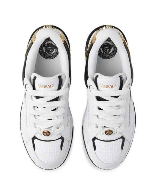 Versace White Biggie Basket Sneakers for men