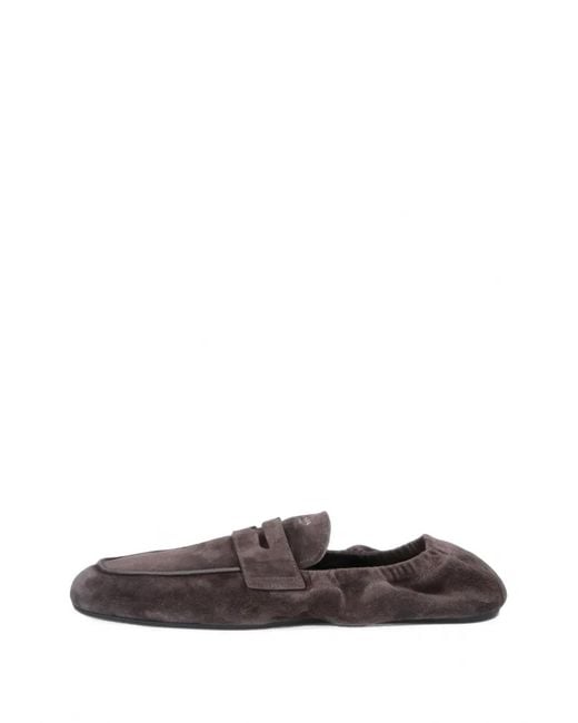 Prada White Logo-Print Loafers for men