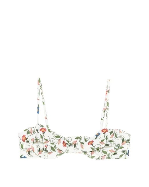 Farm Rio White Embroidered Underwire Bikini Top