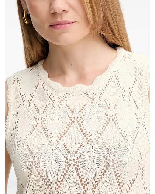 INTROPIA White Openwork Knitted Top