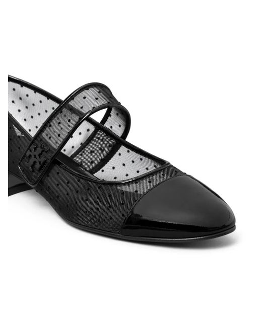 Tory Burch Black Cap Toe Mary Jane Ballerina Flats