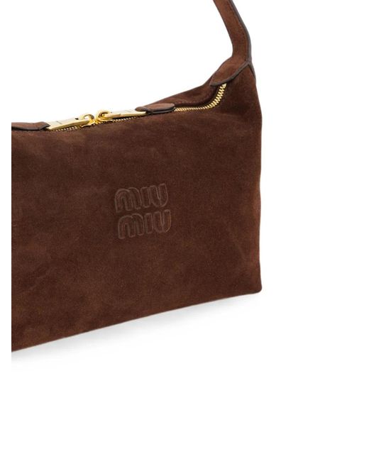 Miu Miu Brown Spirit Suede Bag