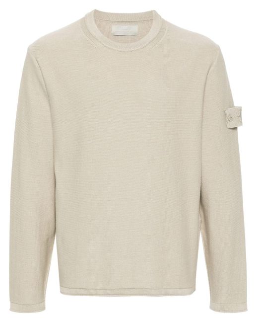 Stone Island White Cotton And Cashmere Blend Sweater for men