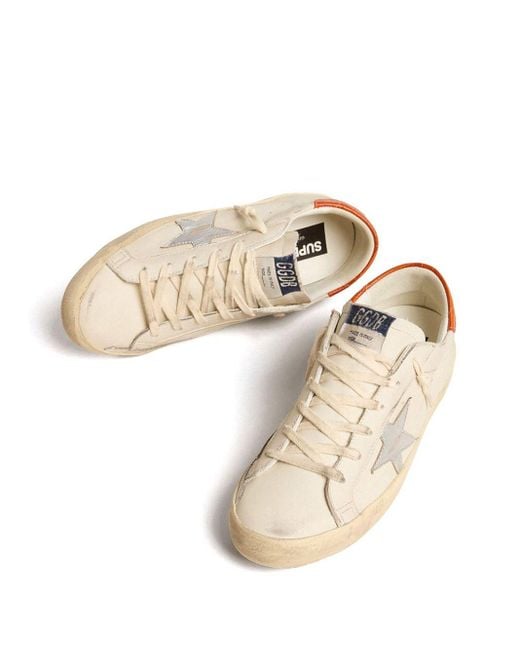 Golden Goose Deluxe Brand White Super Star Panelled Leather Sneakers