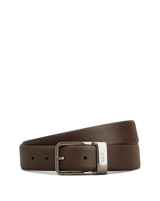 Tod's Brown Metal Buckle Belt for men