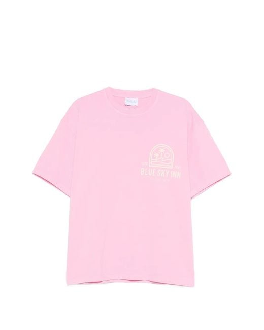 BLUE SKY INN Pink Logo Resort T-Shirt for men