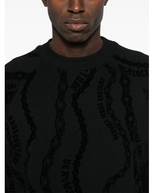 Sweat Floqué Versace Jeans Couture pour homme en coloris Black